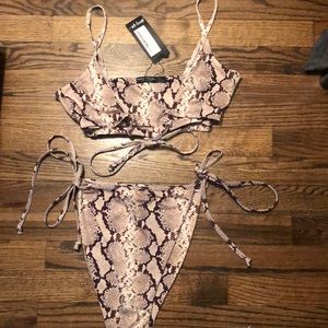 NWT Nasty Gal Snake Print Bikini Set US size 8